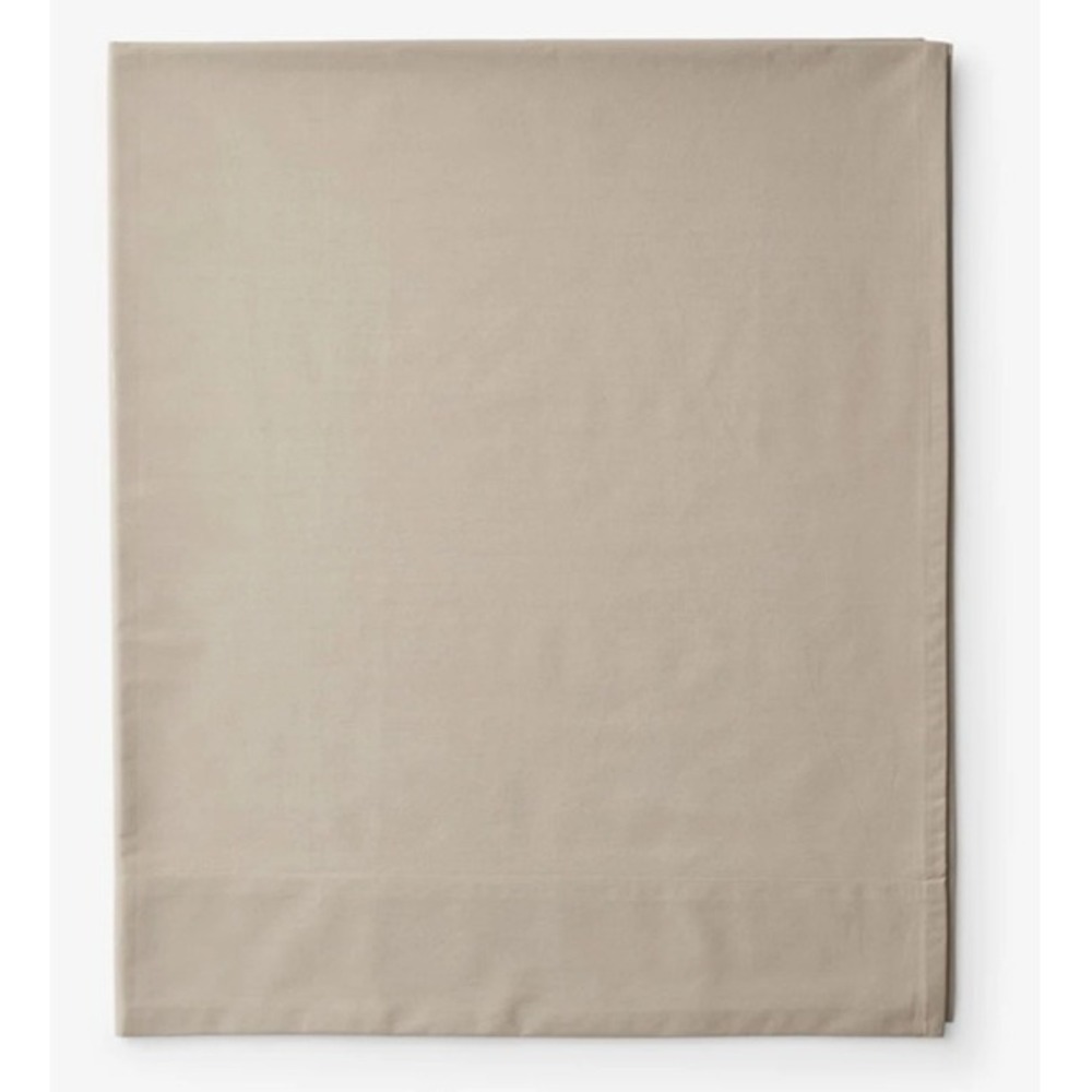 The Company Store Queen Flat Sheet Cotton Percale Cocoa Brown 50652A-Q-COCOA